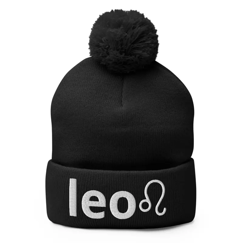 Leo Embroidered Knit Hat